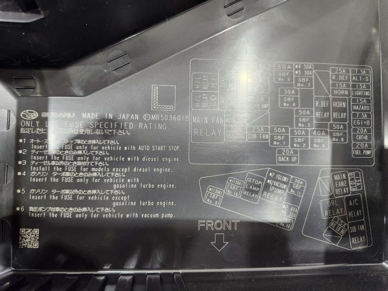 2015 Subaru Forester Engine Fuse Box