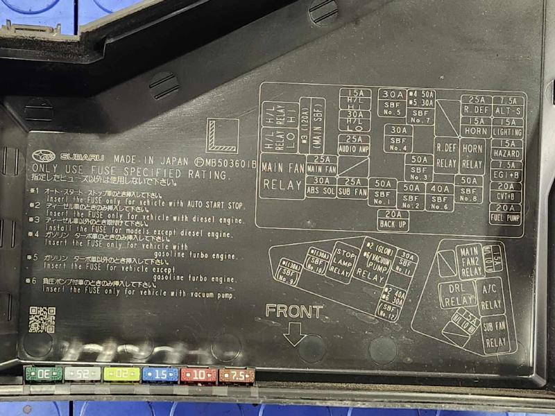 2015 Subaru Forester Engine Fuse Box