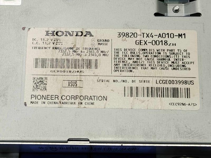 2013-2016 Acura RDX Satellite Radio Receiver Unit Tuner OEM 39820TX4A01