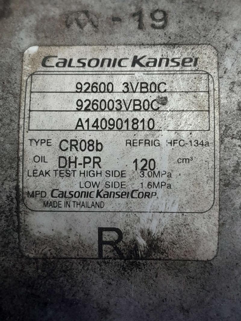 2015-2019 Nissan Versa Note AC Air Conditioning Compressor Assembly OEM 926003VB0C