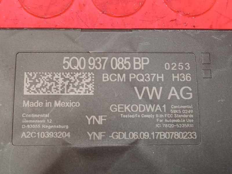 2018-2020 Volkswagen Atlas Body Control Module Contour Unit OEM 5Q0937085BP