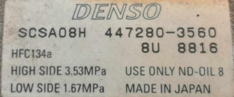 2018 Subaru Impreza A/C Air Compressor