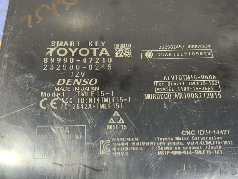 2016-2018 Toyota Prius 1.8L Smart Key Control Computer Module OEM 89990-47210