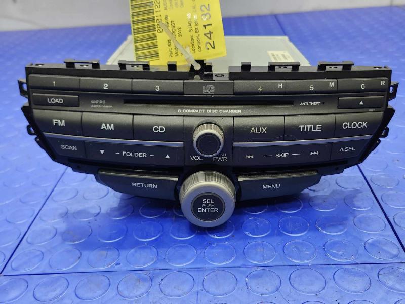 2012 Honda Crosstour 2.4L EX Radio Control Panel Receiver Head Unit OEM 39170TY4A11