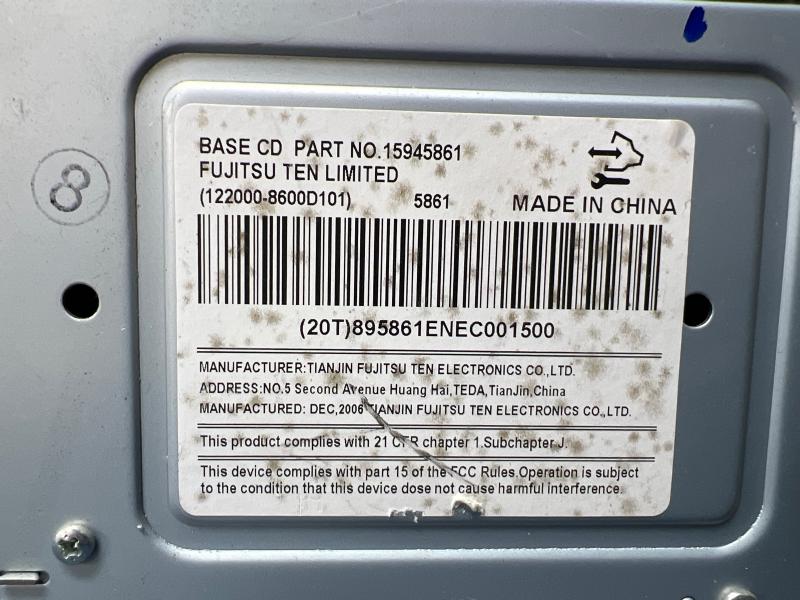 2007 - 2009 Suzuki Vitara XL-7 Radio Receiver AM FM Single CD OEM 3910178J30