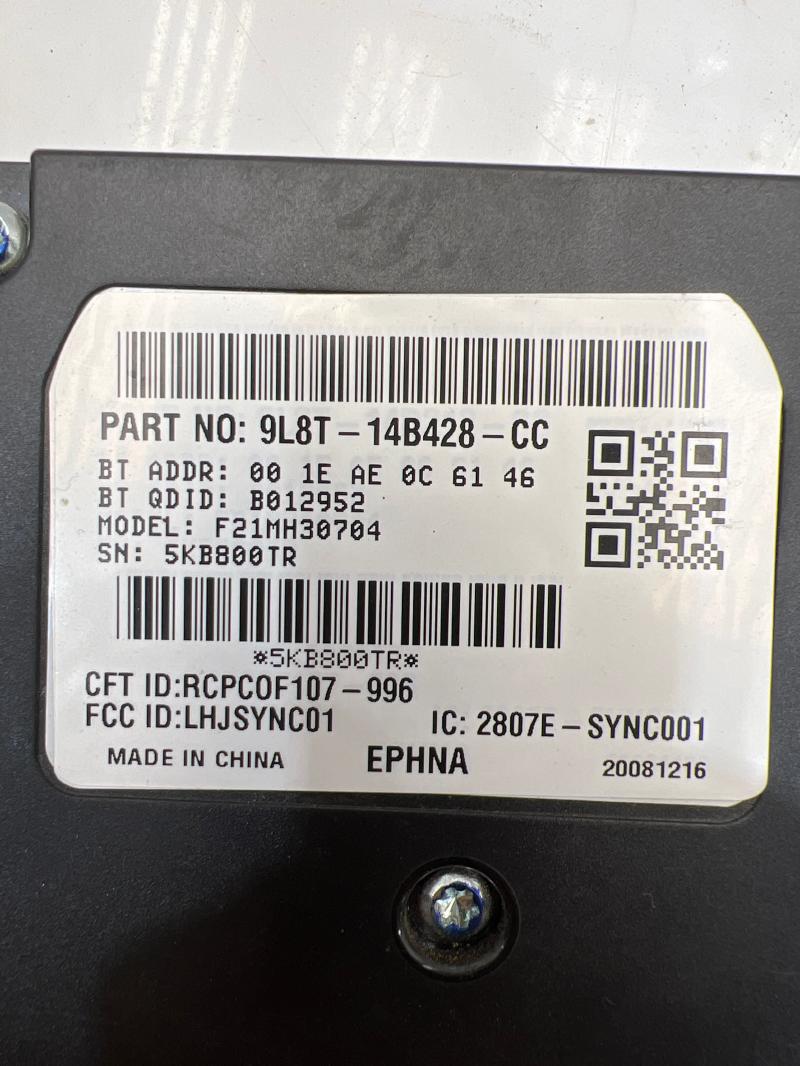 2009 Ford Escape Sync Control Module OEM 9L8T14B428CC
