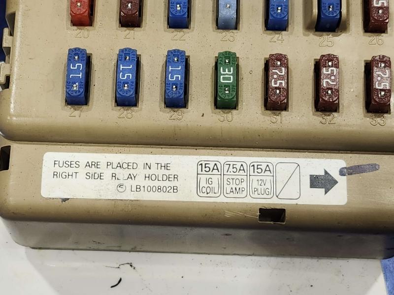 2008 Subaru Legacy Cabin Fuse Box