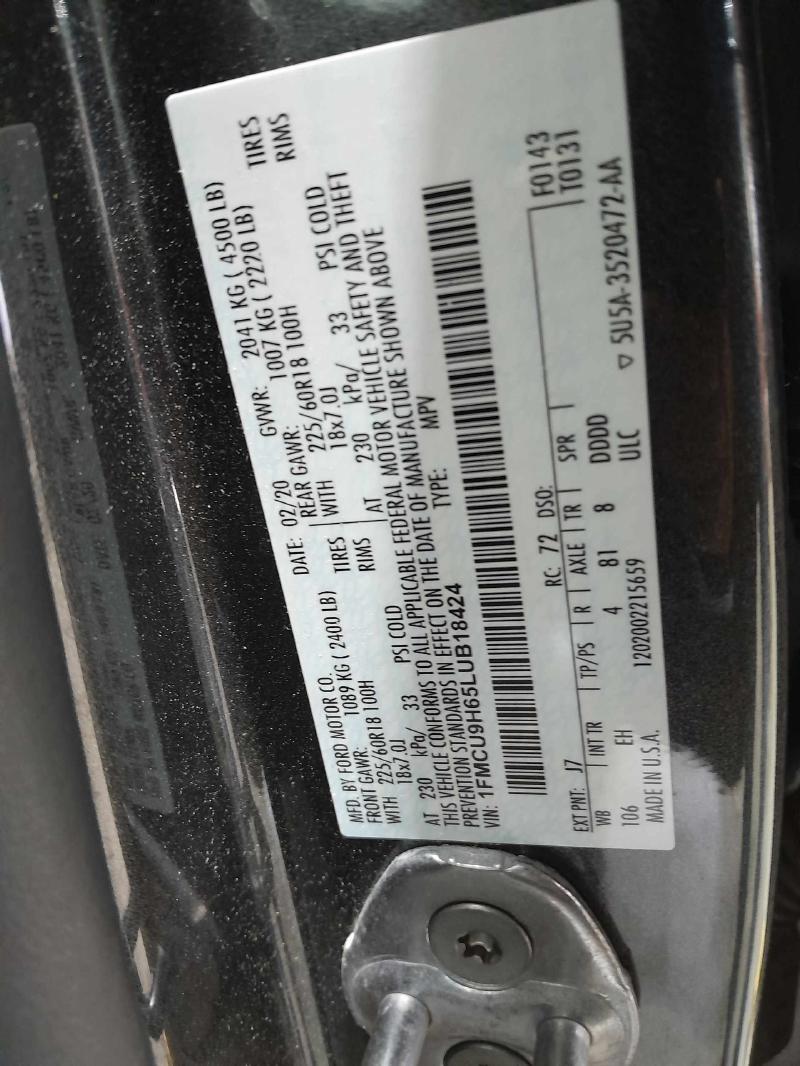 2020 Ford Escape Air Bag