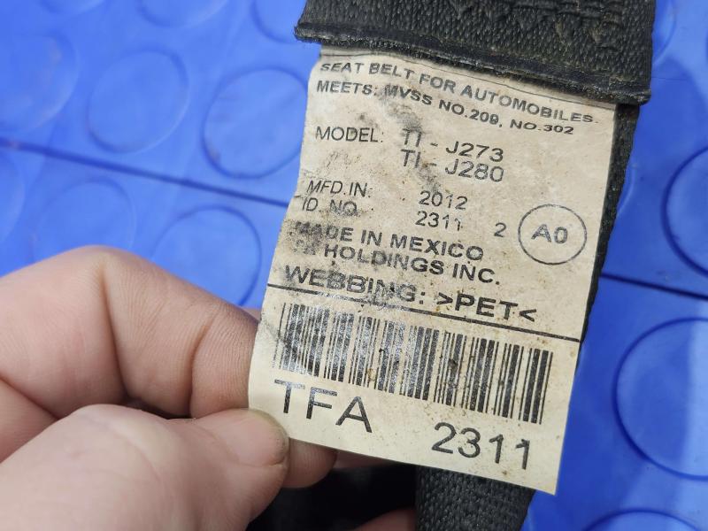2013 Honda Accord Rear Seat Belt