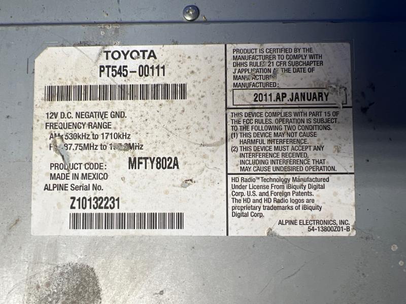 2011 Scion tC Audio & Visual Equip.(Radio)