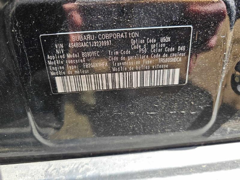 2018 Subaru Legacy Air Cond. Evaporator