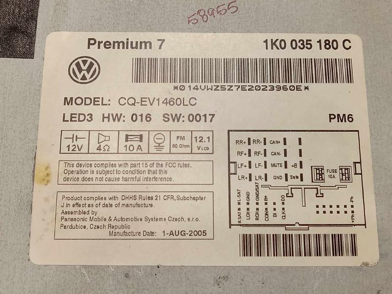 2006 Volkswagen Passat Audio & Visual Equip.(Radio)