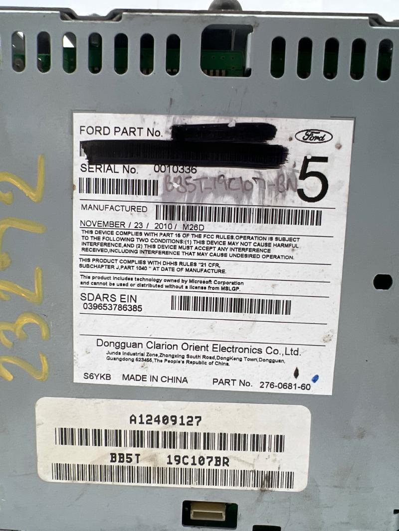 2011 Ford Explorer Radio Receiver AM-FM-CD-MP3 OEM BB5T19C107BN