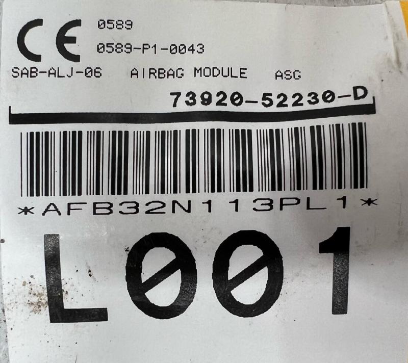 2013 Toyota Prius Air Bag
