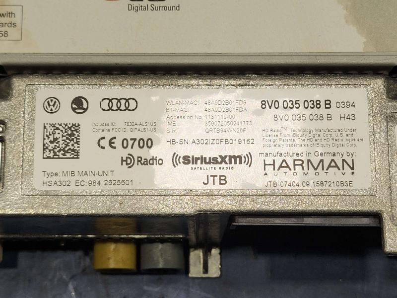 2016 Audi A3 Audio & Visual Equip.(Radio)