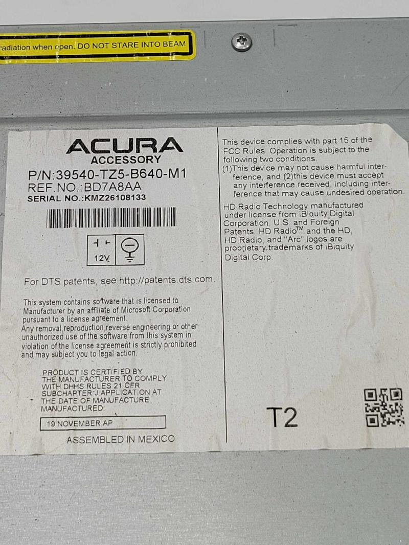 2020 Acura MDX Audio & Visual Equip.(Radio)