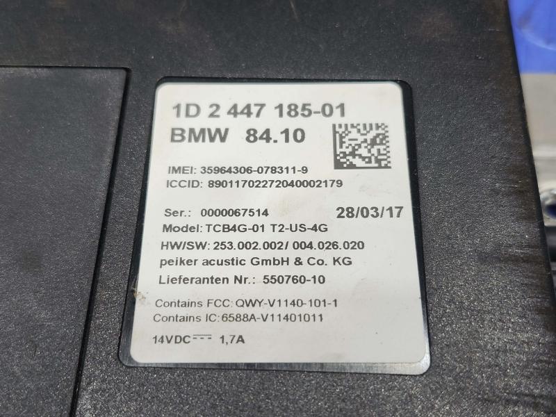 2017 BMW X1 F48 Telematics Communication Control Module OEM 84102447185