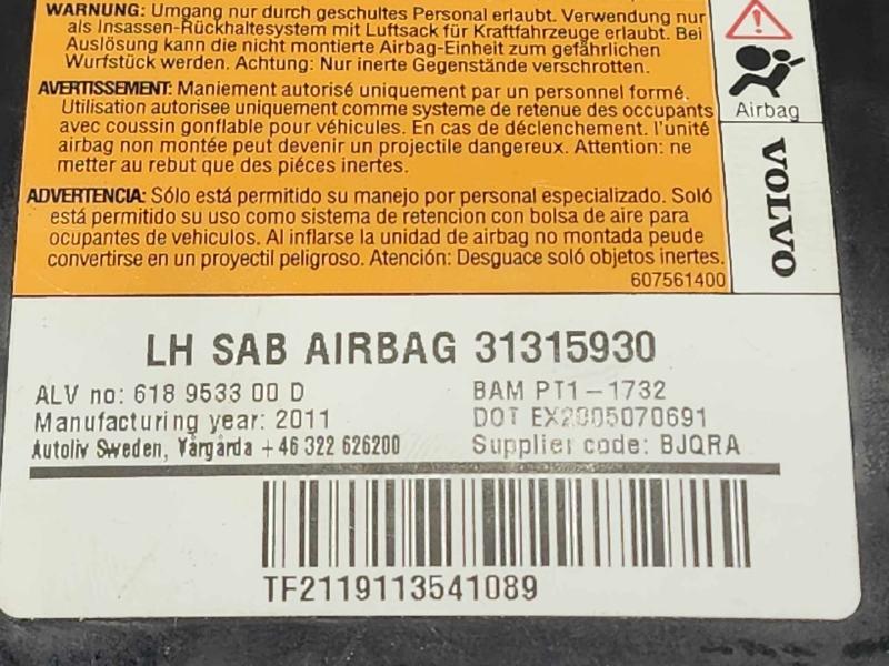 2012 Volvo XC60 Air Bag