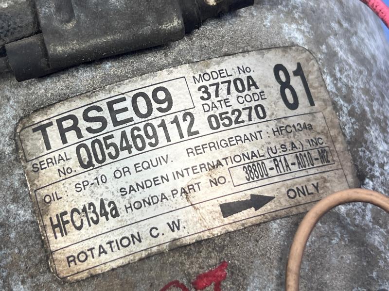 2012-2015 Honda Civic 1.8L AC Compressor Assembly Genuine OEM Part 38800R1AA01