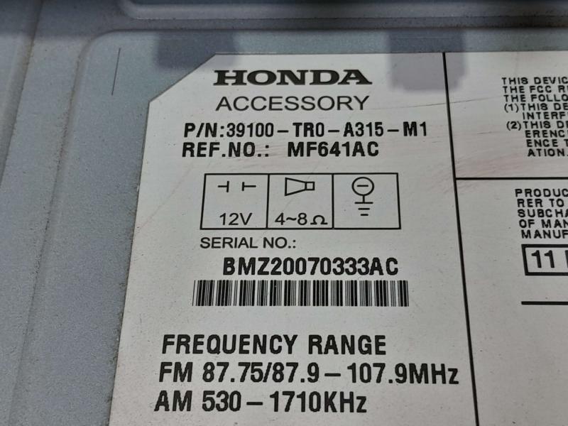 2012 Honda Civic Sedan LX Radio Receiver Assembly AM FM CD MP3 OEM 39100TR0A315M1