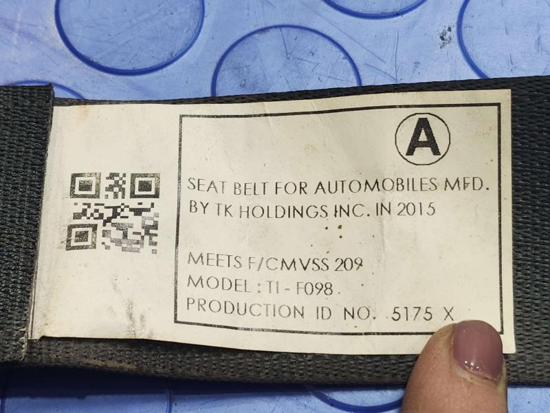 2015 Toyota Corolla Rear Seat Belt