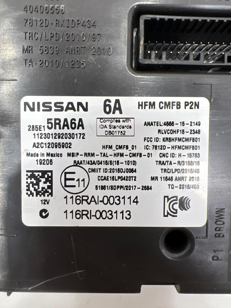 2020 2021 Nissan Versa Smart Keyless Entry Control Module OEM 285E1-5RA6A
