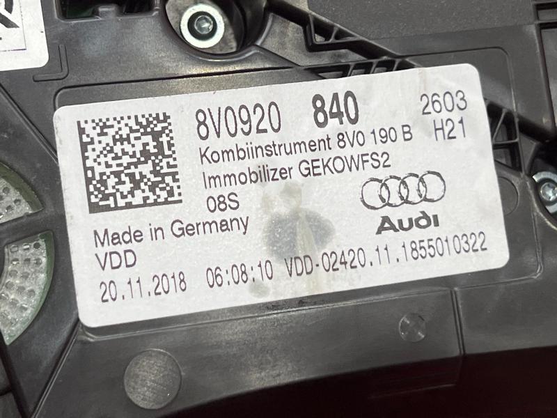 2019 Audi A3 Instrument Cluster Speedometer Genuine OEM Part 8V0920840