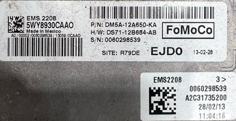 2013 Ford C-Max Electronic Control Module ECU ECM PCM OEM DM5A-12A650-KA