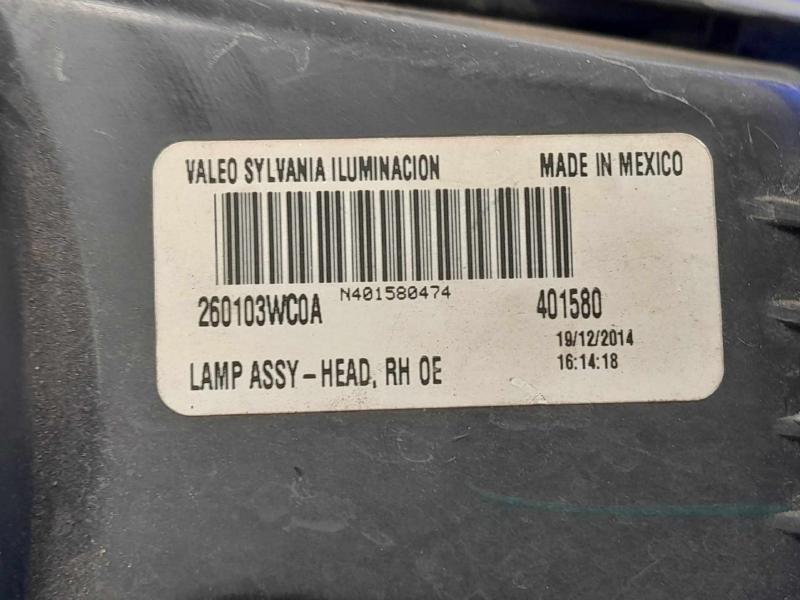 2014 Nissan Versa Headlamp Assembly