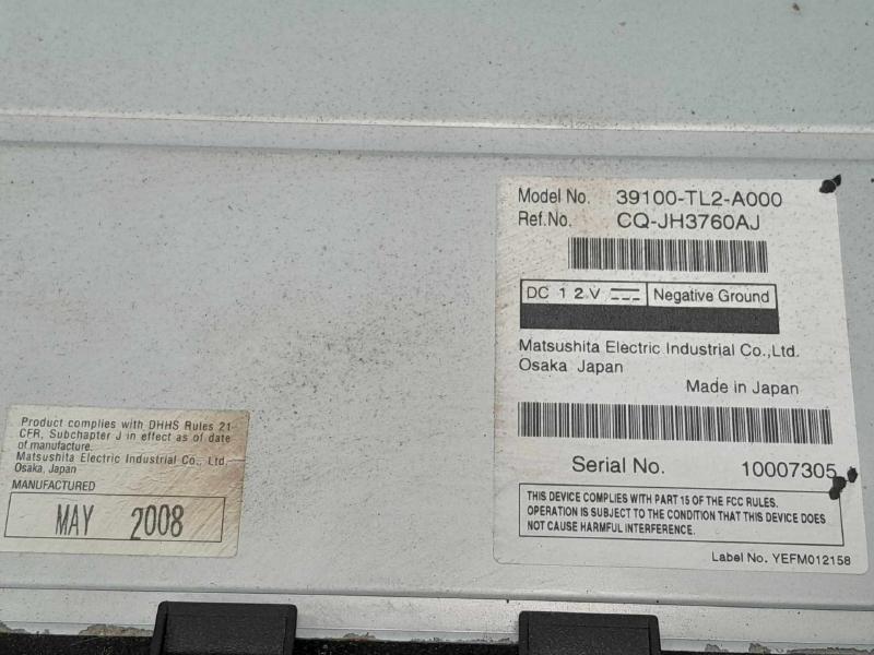 2009 Acura TSX Audio & Visual Equip.(Radio)