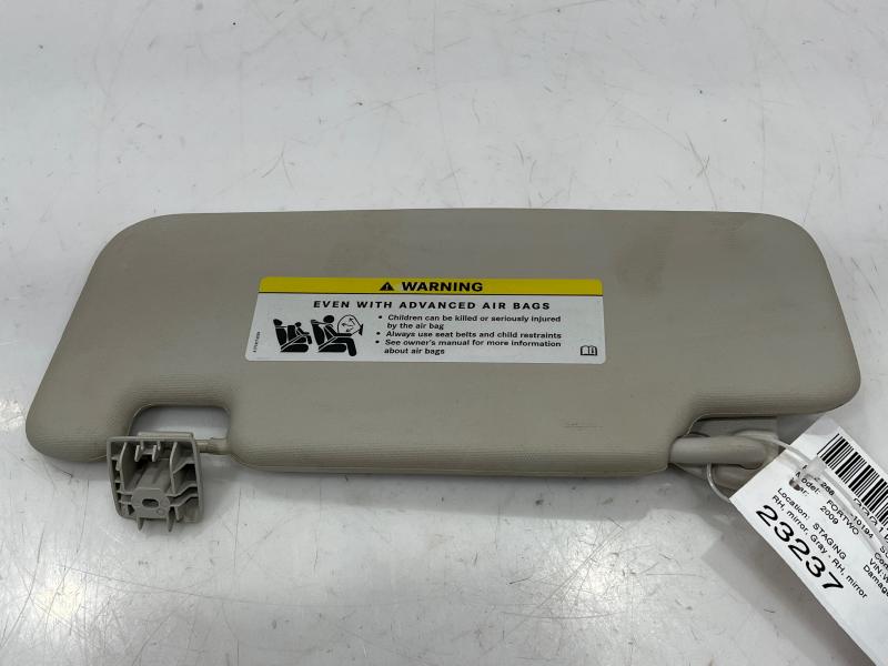 2008 - 2015 Smart Fortwo Sun Visor RH Passenger Side Gray w/ Mirror OEM 4518100210C24A