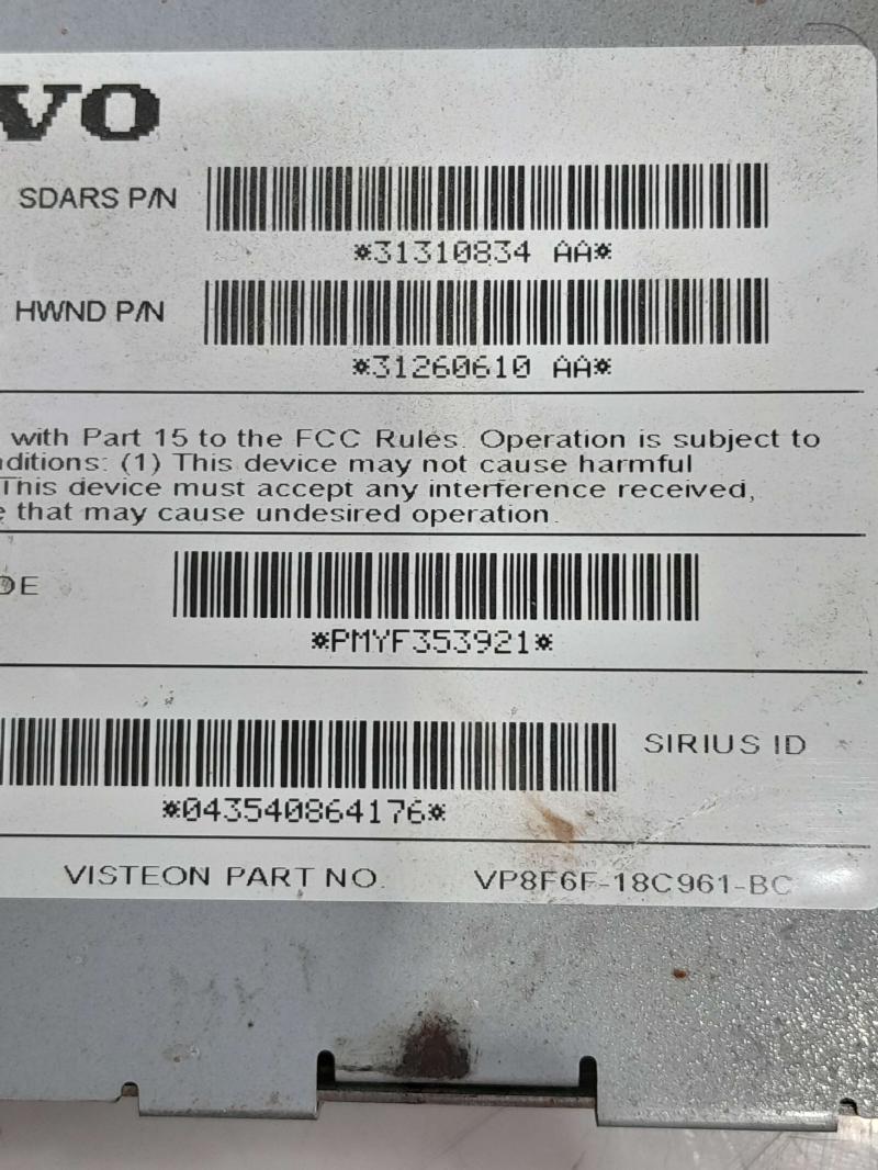 2010-2015 Volvo S60 XC60 Satellite Radio Tuner Control Module OEM 31260610