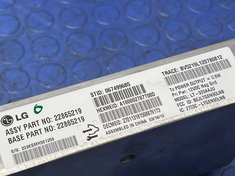 2012 Buick Lacrosse Regal OnStar Communications Control Module OEM 22865219