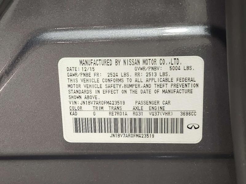 2015 Infiniti Q50 Center Pillar