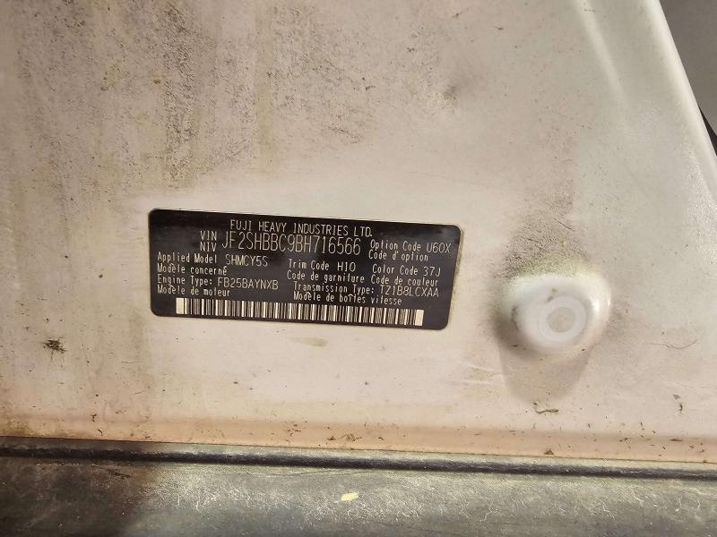 2011 Subaru Forester Center Pillar