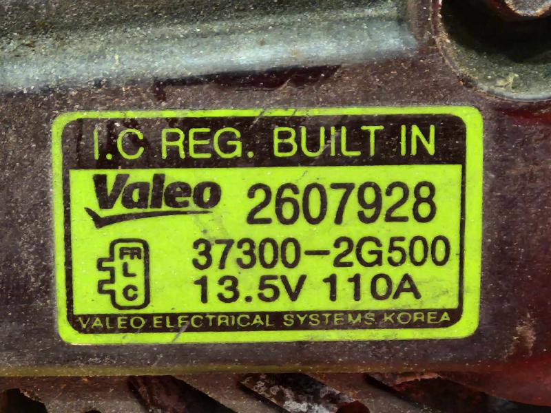 2012-2013 Kia Optima 2.4L Alternator Assembly Genuine Valeo OEM 37300-2G500