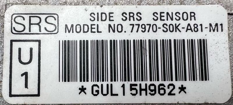 2000 - 2003 Acura TL Side Impact Sensor Left or Right Side OEM 77970-SOK-A81,LH
