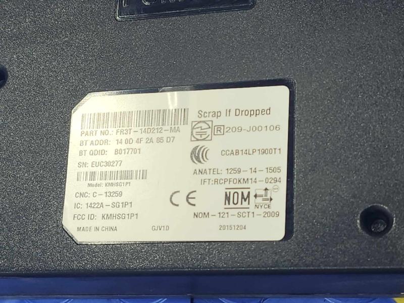 2015-2016 Ford Mustang Sync Voice Recognition Control Module OEM FR3T-14D212-MA