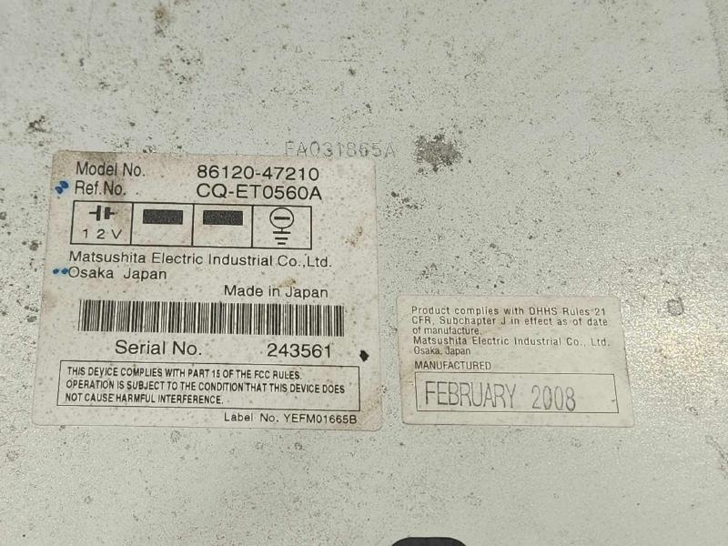 2008 Toyota Prius Audio & Visual Equip.(Radio)