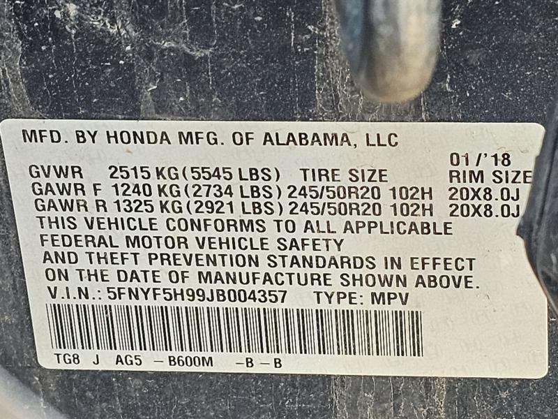 2018 Honda Pilot Caliper