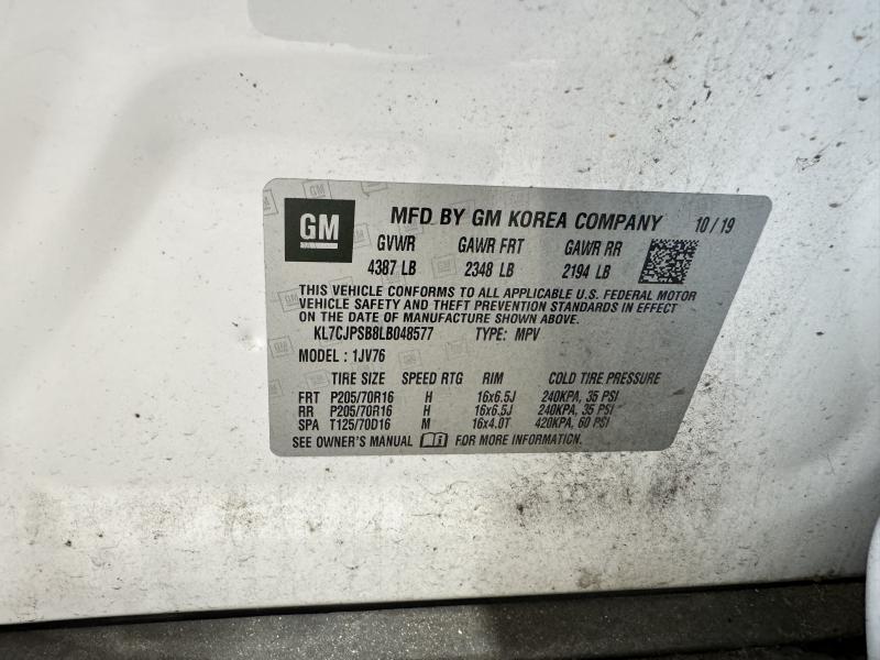 2020 Chevrolet Trax Air Cond. Evaporator